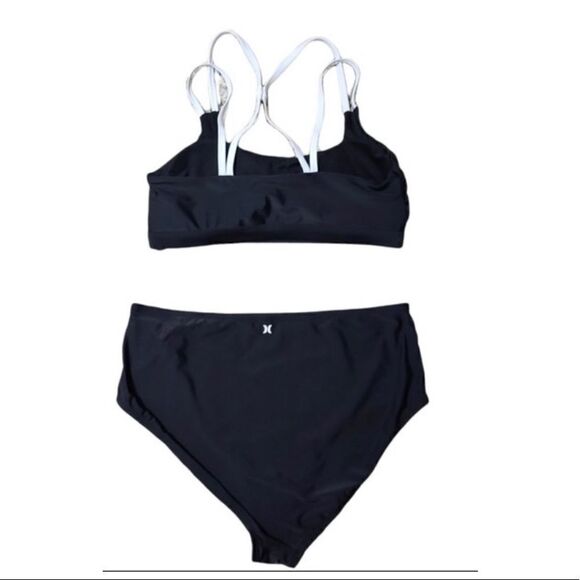Hurley modest coverage black/white 2pc bikini sz 3x NWT - Picture 2 of 2